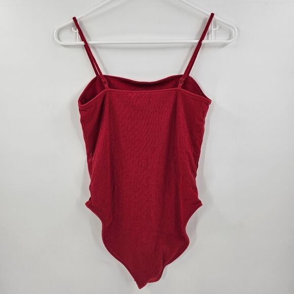 Old navy xs bodysuit red ribbed tank top summer skims - Picture 2 of 3